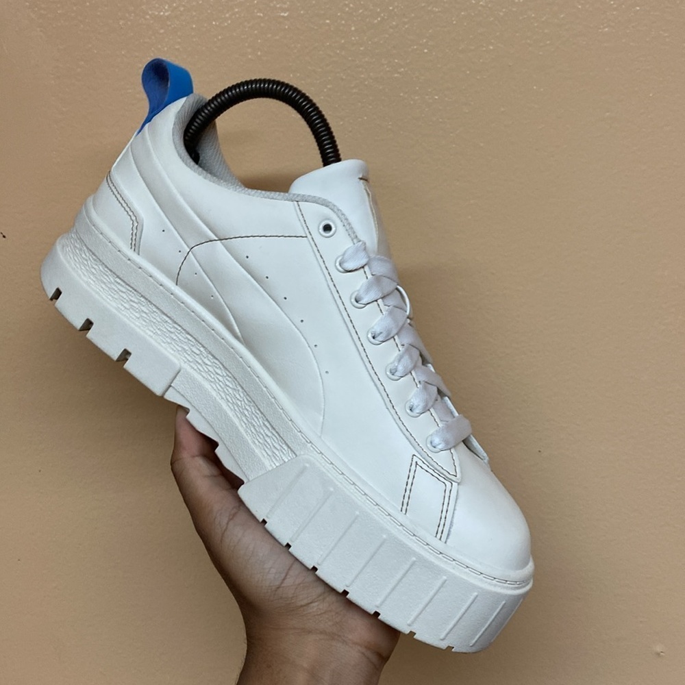 Puma Platform Mayze Infuse Pristine Chunky Sneakers “Cream Blue” - Picture 14 of 17